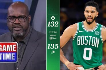 NBA Gametime reacts to Boston Celtics loss to Indiana Pacers 135-132 in OT, Jayson Tatum 37 Pts