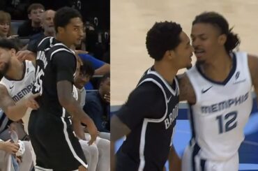 Ja Morant gets in face of Johnson all the way down court for punking Pippen Jr