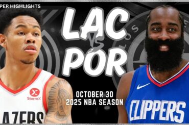 LA Clippers vs Portland Trail Blazers Full Game Highlights | Oct 30 | 2025 NBA Season